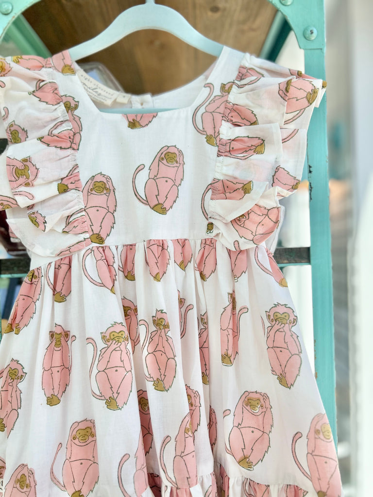 monkey pink dress Do you think the new dress of the little monkey princess is beautiful? # Little Monkey#cute#naughty#clever#cute pet#fyp#foryou#fouyou page