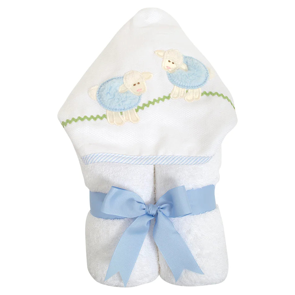 Hooded Towel - Blue Lamb – Lily Jane